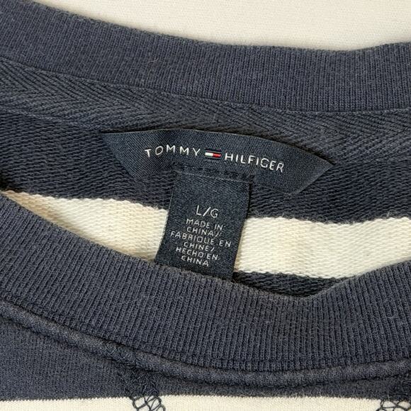 Tommy Hilfiger Women's Navy Blue Striped Sweater Size Large - Picture 5 of 10